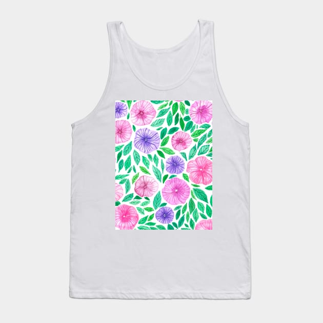 Watercolor petunia garden Tank Top by katerinamk